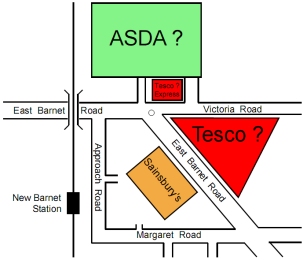 New Barnet Area Sketch Map